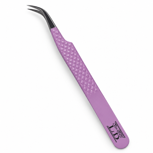 Curved Lash Tweezers – Pink, Blue & Lilac